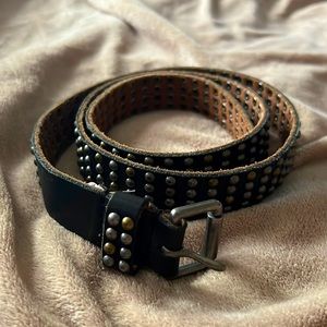 Leather studded belt